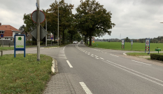 De kruising van de N227 (Doornseweg-Langbroekerweg) in Langbroek