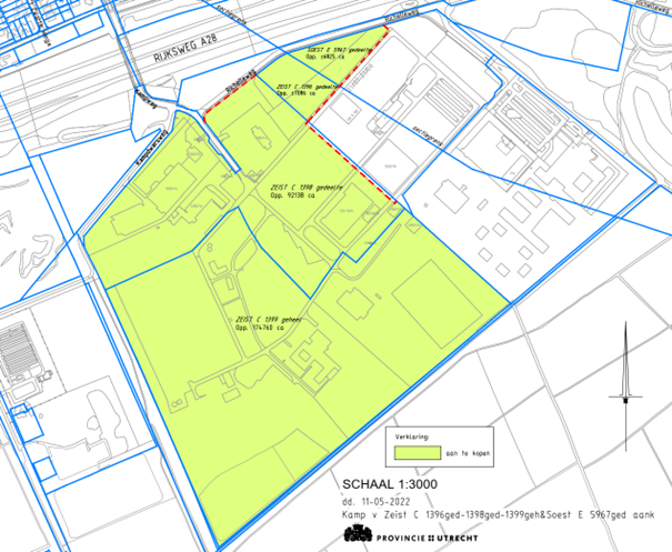 Kaart locatie percelen Soest en Zeist 14-06-2022