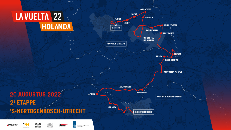 Route van wielerronde Vuelta over Park Vliegbasis Soesterberg | provincie  Utrecht