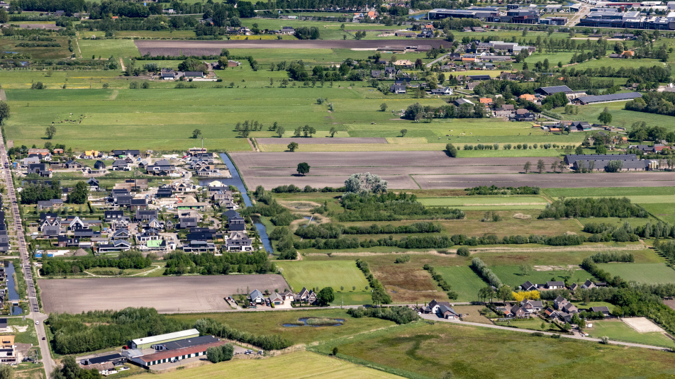 Luchtfoto groene grens Ede-Veenendaal